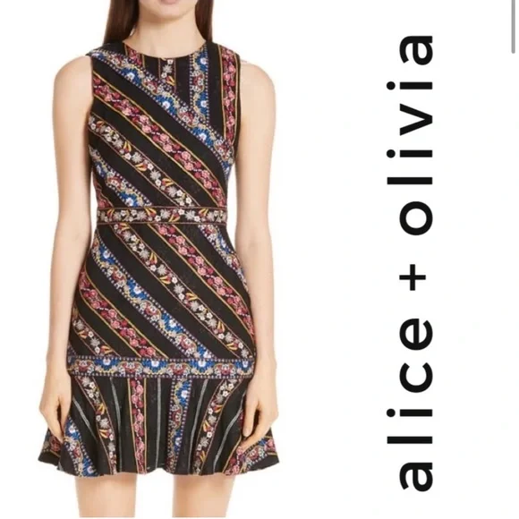 Alice Olivia Dresses Alice Olivia Imani Embroidered Fit And Flare Dress Size 6 Poshmark